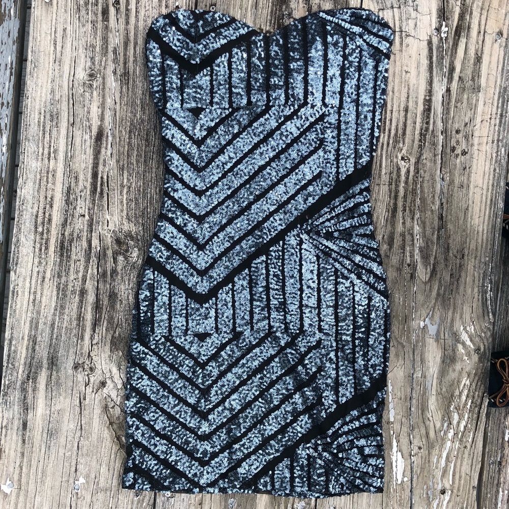 Strapless Sequin Mini Dress